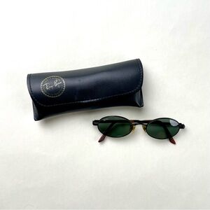 Ray-Ban Black Frame Sunglasses with Green Lenses